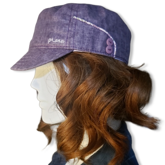 Prana Womens Size Small Hat Cadet Cap Purple Button Detail - Picture 4 of 8